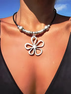 Vintage Flower Pendant Necklace
