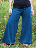 Hemp Blend Wide Leg Palazzo Pants - Yoga Waistband