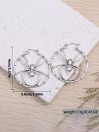 Vintage Statement Round Spider Earrings