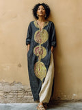 Women's spring/summer cotton and linen casual suit for vacation.