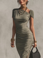 Green Lace Panel Bodycon Dress