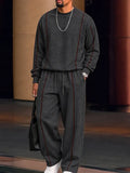 Athleisure Contrast Line Sweatshirt Pants Set