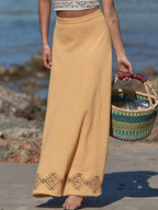 Bohemian High-Waist A-Line Full Swing Ethnic Print Floor-Length Maxi Dress