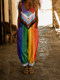 Pride Month Rainbow Art Print Vintage Jumpsuit