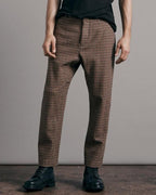 Vintage Houndstooth Check Pleated Trousers