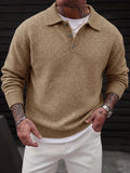 Lapel Polo Pullover Sweater Loose Fit