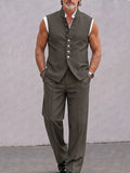 Modern Solid Color Suit Vest and Pants Set