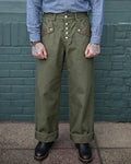 Vintage Army Green High©\Rise Wide©\Leg  Field Trousers