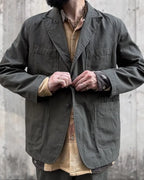 Vintage Blue-grey Multi-pocket Single-breasted Blazer