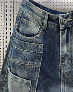 Vintage Washed Multi©\Patch©\Pocket Cargo Denim Pants