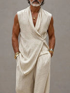 Minimalist Loose 100% Cotton Tank Top Pants Set