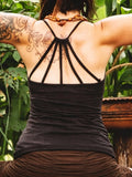 Cotton Women's Yoga Top With Strappy Back