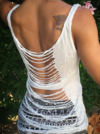 Bamboo Light Top with Scratches in the Back