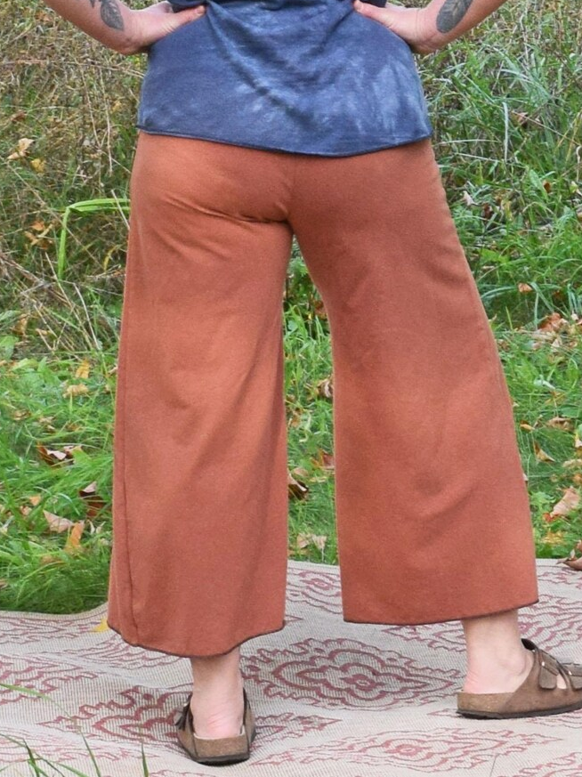Vintage High-Waist Cropped Wide Leg Pants