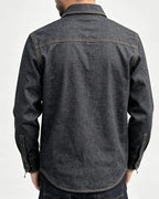 Vintage Raw Indigo Selvedge Denim Long Sleeve Button©\Up Shirt