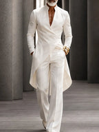 Quiet Luxury Style Long Tail Shirt Pants Set