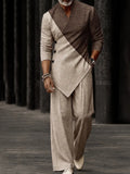Stylish Colorblock Asymmetrical Hem Matching Set