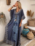 Vacation Ethnic Printed Kaftan Dress