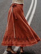 Cotton Maxi Wrap Skirt ? Natural Earthy Clothing ? Long Boho Festival Shakti Skirt