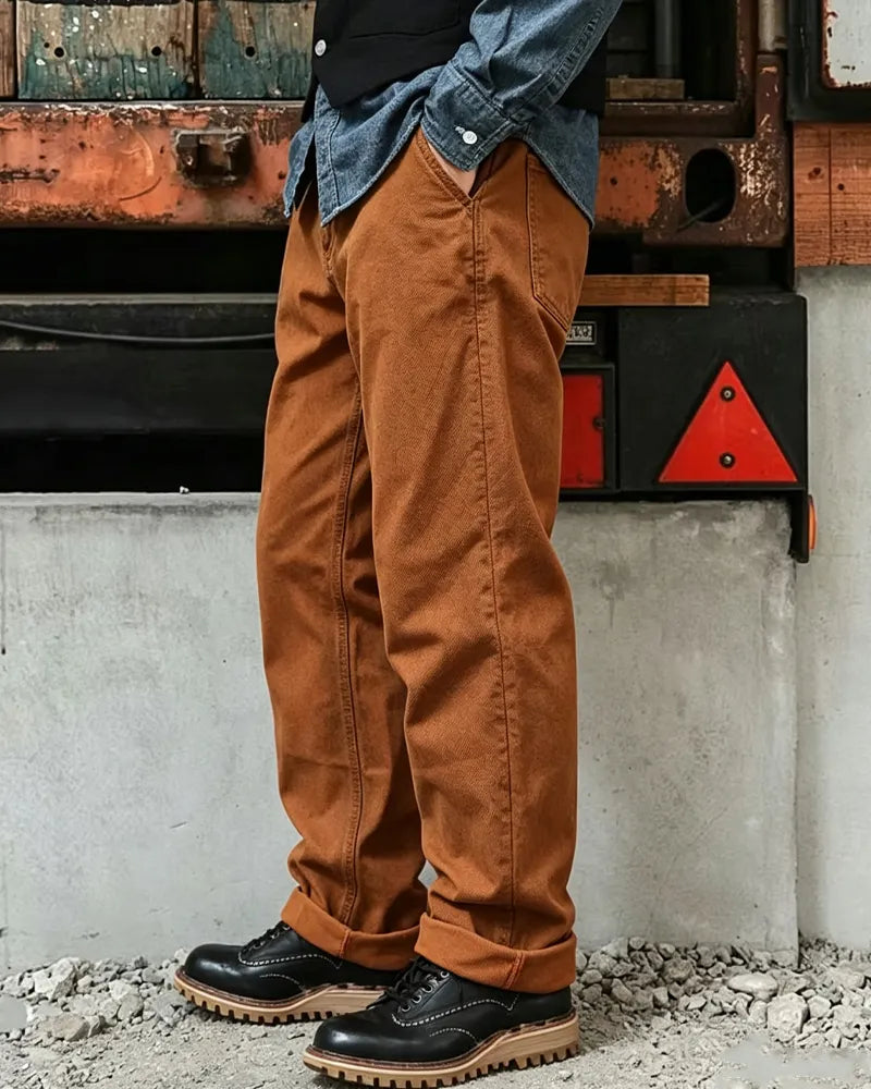 Vintage Orange Wide©\Leg Cargo Trousers