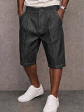 Stylish Contrast Stitching Stretchy Denim Shorts