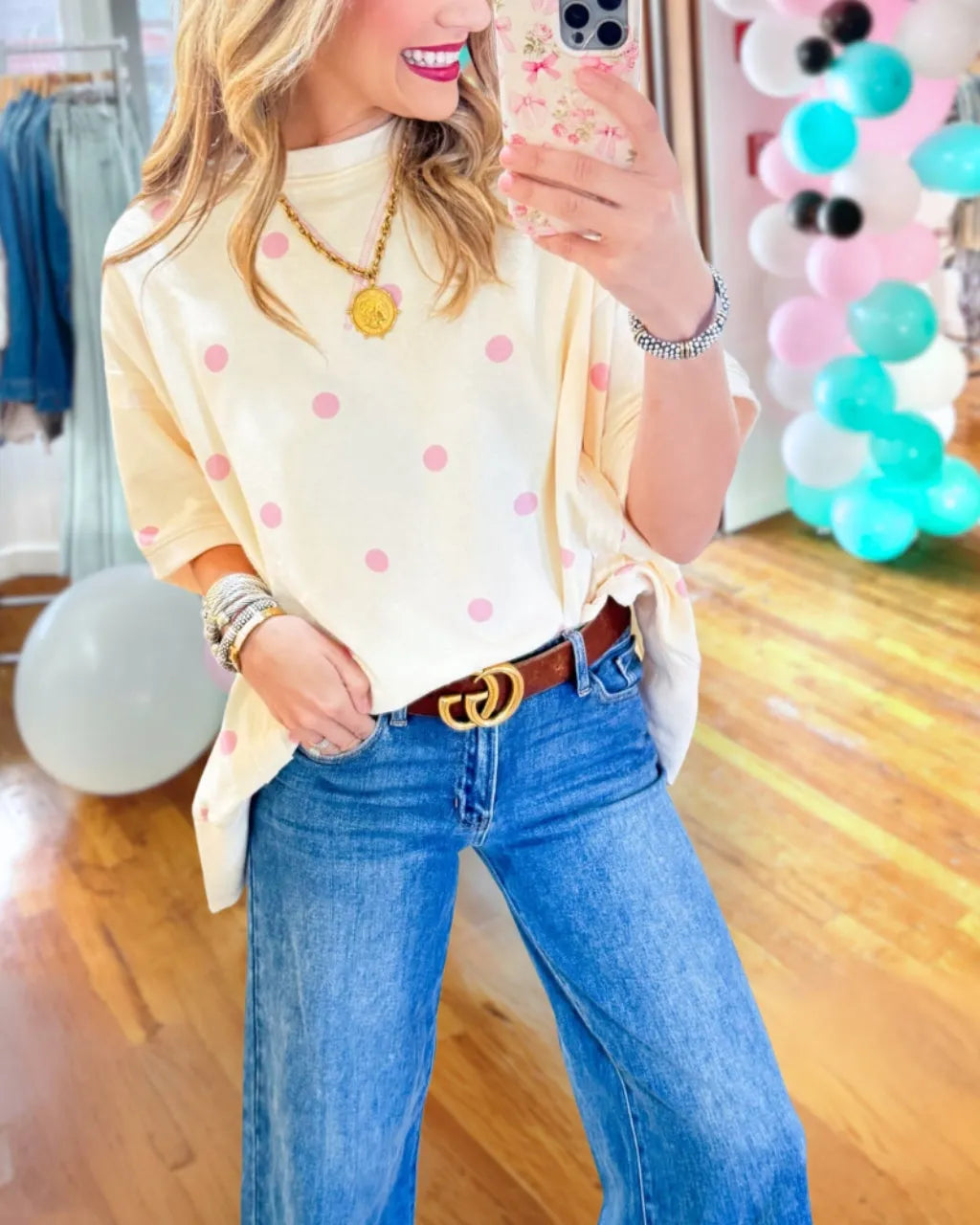 Oversized Polka Dot T-Shirt