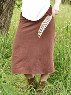 Fold-Over Waist Draped Midi Skirt