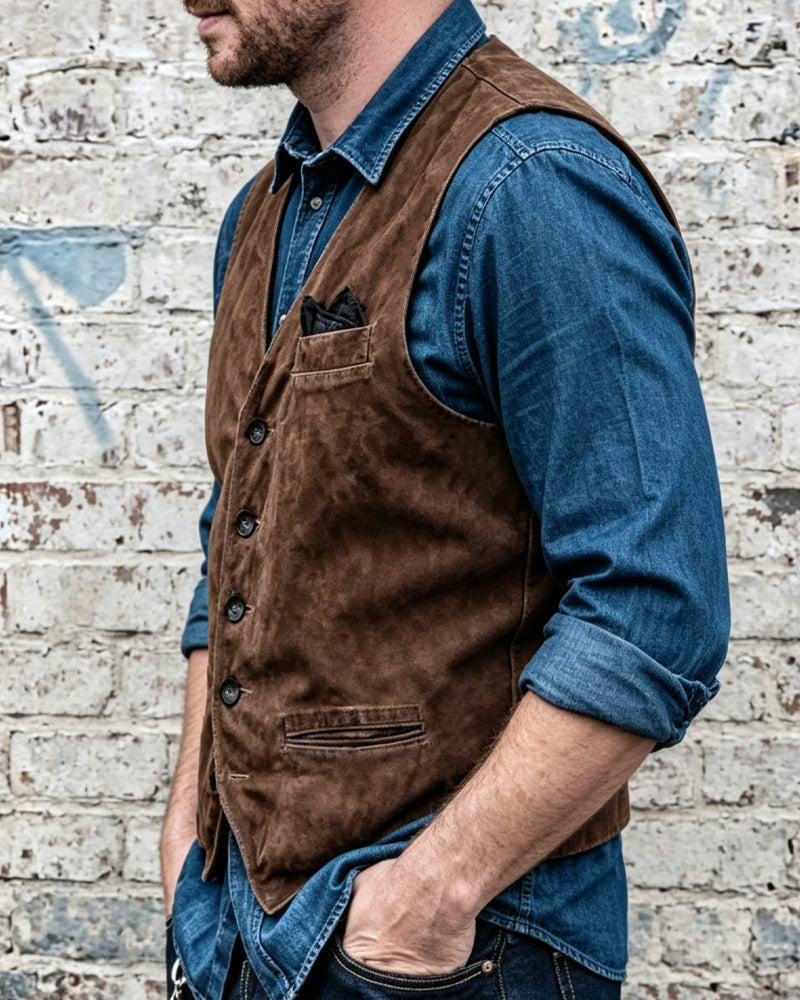 Vintage Brown Suede Vest
