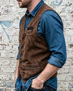 Vintage Brown Suede Vest