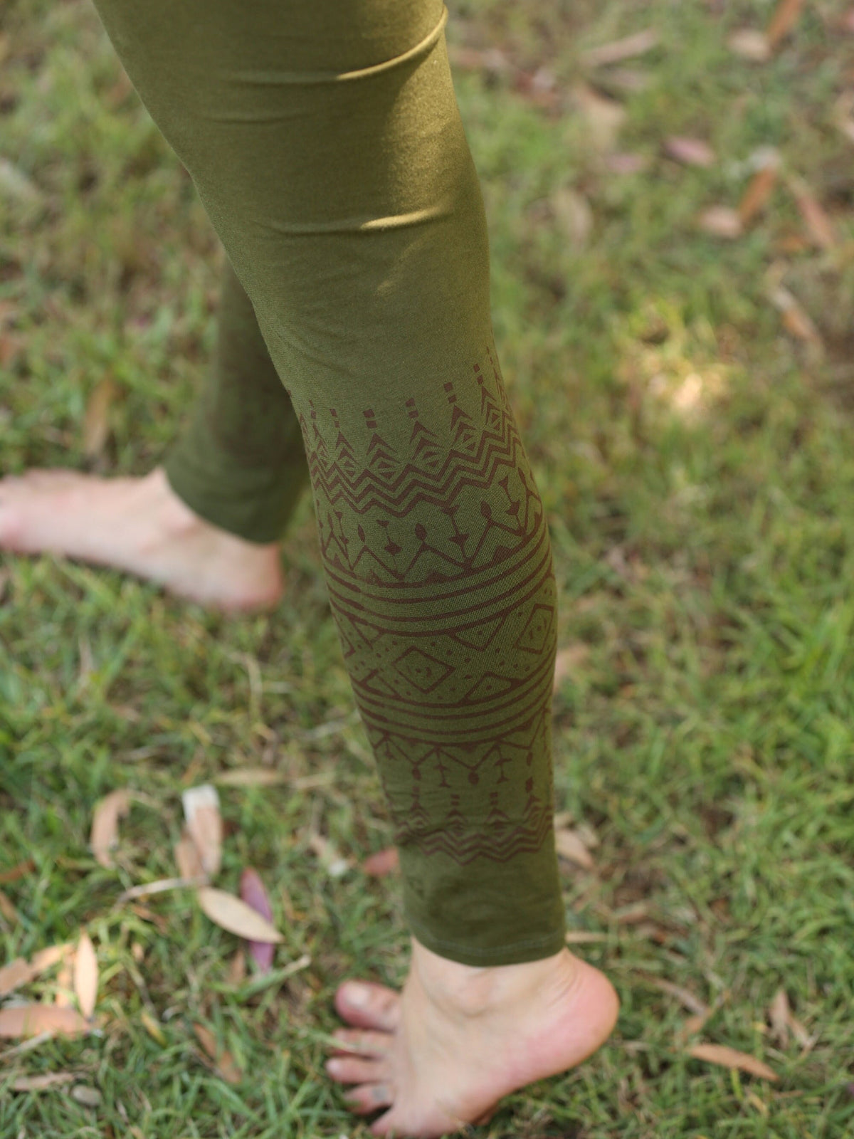 Print Yoga Leggings, Tribal Festival Pants, Boho Hippie Burning Man Outfit