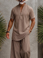 Classic Relaxed Fit Plaid Print Matching Set