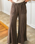 Leopard Patchwork Washed Flared Pants