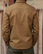 Vintage Tobacco Brown Dual Chest Pocket Long Sleeve Shirt