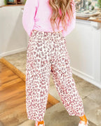 Fashionable Leopard Print Cargo Pants