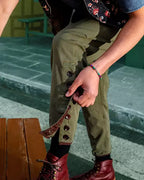 Vintage Army©\Green Side©\Button©\Cuff Military©\Field Tapered Trousers