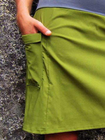 Cargo Style Contrast Waistband A-Line Skirt