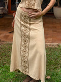 Tribal Long Skirt, Ethnic Clothing, A Line Skirt, Block Print Skirt, Earthy Clothing