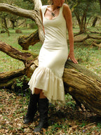 Rustic Bohemian Wedding Dress - Off White Fairy Goddess Gown