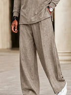 Casual Comfort Side Slit Shirt and Pants Set