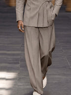 Smart Casual Pleated Design Suit Set