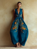 Women's Soft Casual Fashion Teal Jumpsuit