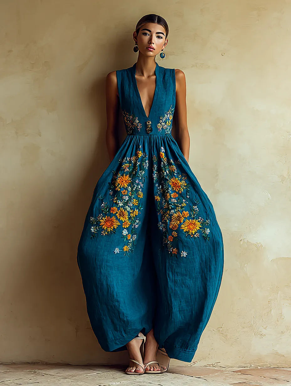 Women's Soft Casual Fashion Teal Jumpsuit