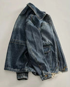 Vintage Washed Multi©\Pocket Field Utility Denim Jacket