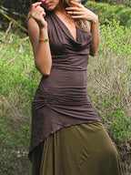 Cowl Neck, Open Back, Draped Dress, Versatile Dress, Woman Top, Sexy & Sweet Dress