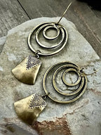Vintage Hollow-Out Multi-Layer Circle Geometric Drop Earrings