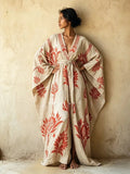 Women's Bohemian-Print Cotton-Linen Vacation Robe