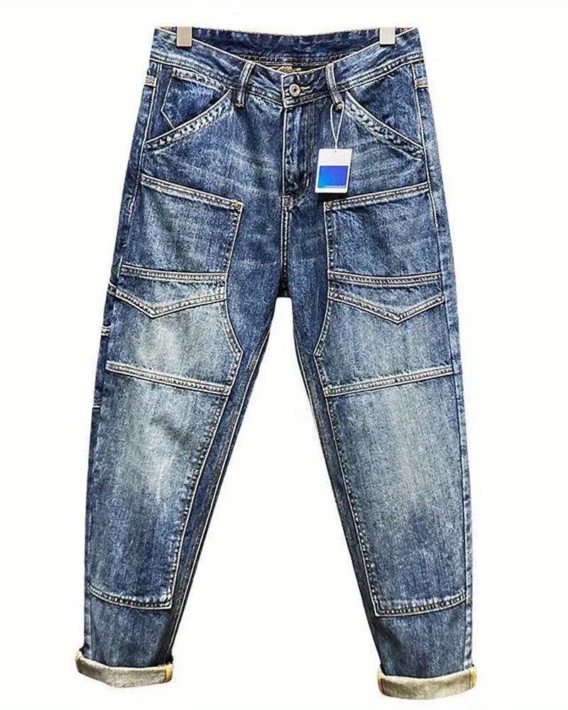 Vintage Denim Multi©\Patch©\Pocket Retro Utility Jeans