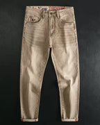 Vintage Khaki Straight©\Leg Workwear Denim Trousers