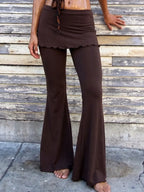 Ruffle Bustle Bell Bottoms ? Rayon Spandex Blend, Yoga Dance Pants