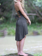 High Low Hem Corset Back Bohemian Pixie Dress